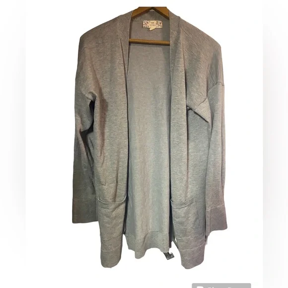 Pink Rose Sweaters Pink Republic Open Front Heather Grey Knit